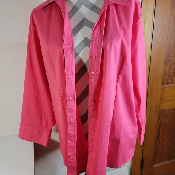 Womens Riders by Lee Button front Blouse Hidden buttons Size 1X Cotton Blend - Picture 7 of 10